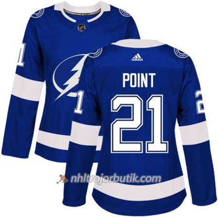 Dame Ishockey Tampa Bay Lightning Tröja Brayden Point 21 Adidas 2017-2018 Blå Authentic
